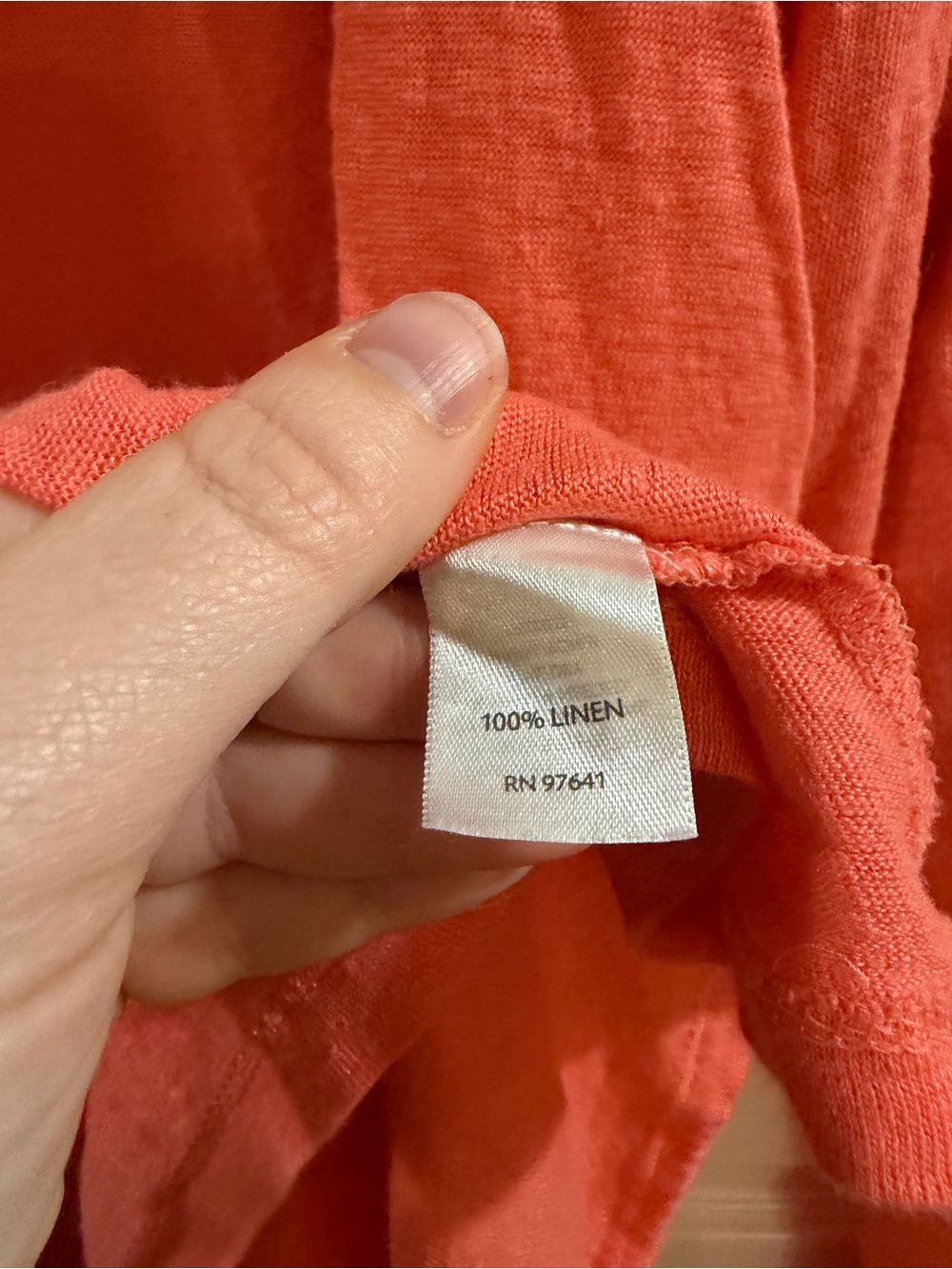 J. Jill Open Front Linen Cardigan in Coral Orange - Picture 3 of 4